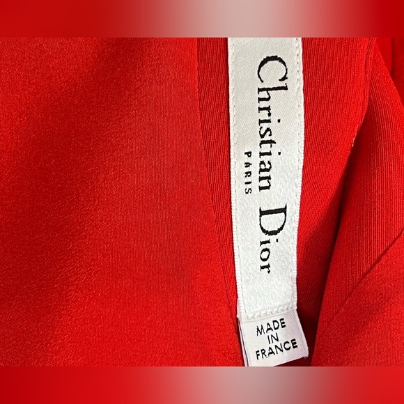 Dior Red silk elongated sheath dress F40 / US8. Vintage 2010’s. - Picture 7 of 9
